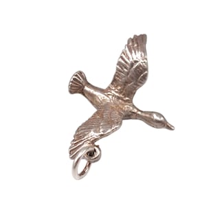 Vintage 925 Sterling Silver Flying Duck 3D Bird Charm Pendant Traditional Animal Bracelet Necklace Jewellery Gift