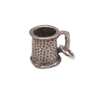 Vintage 925 Sterling Silver Beer Stein Tankard Cup Charm Bracelet Drinking Pendant Jewellery Gift