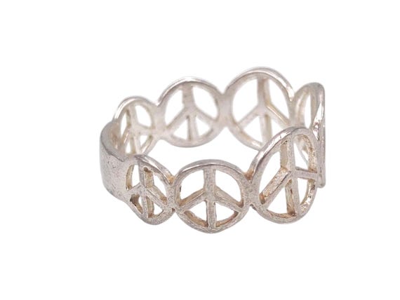 Solid 925 Sterling Silver Graduated Size Peace Si… - image 4