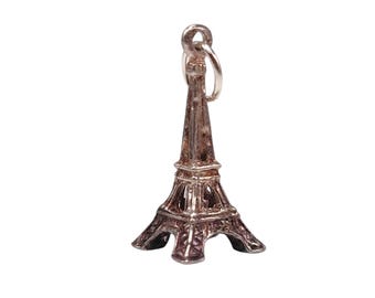 Vintage 925 Sterling Silver Eiffel Tower Building Paris France Charm Bracelet Pendant Necklace Travel Solid Silver Gift Jewellery