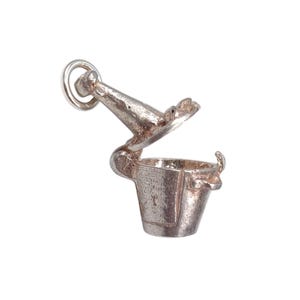 Vintage 925 Sterling Silver Opening Champagne Bottle Ice Bucket Charm Bracelet Pendant Jewellery Gift