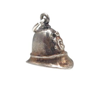 Vintage 925 Sterling Silver London Bobby Metropolitan Police Helmet Charm Bracelet Pendant Necklace British Travel Jewellery Gift