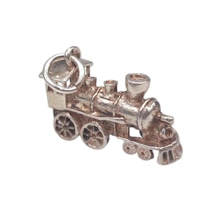 Vintage 925 Sterling Silver Steam Train Transport Charm Bracelet Vehicle Pendant Necklace Travel Jewellery Gift
