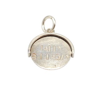 Vintage 925 Sterling Silver Spinning HAPPY BIRTHDAY Spinner Charm Pendant Bracelet Necklace Gift Jewellery