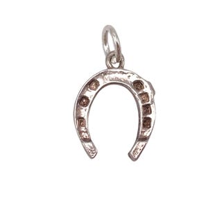Vintage 925 Sterling Silver Lucky Horseshoe Charm Bracelet Good Luck Pendant Necklace British Jewellery Gift