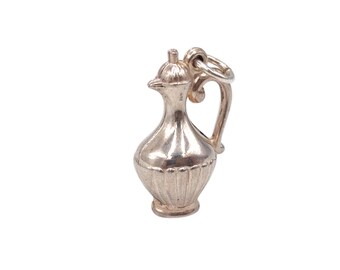 Vintage 925 Sterling Silver Jug Water Pitcher Aquarius Charm Bracelet Necklace Pendant Jewellery Gift