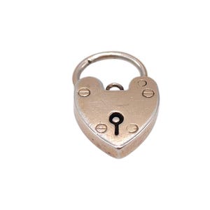 Vintage 925 Sterling Silver Heart Packlock Charm Heart Lock Pendant Bracelet Necklace Gift Jewellery