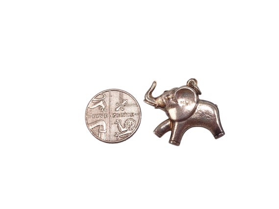 Vintage 925 Sterling Silver Puffed Elephant Dumbo Animal Charm Bracelet Traditional Pendant Necklace Jewellery Gift View 3