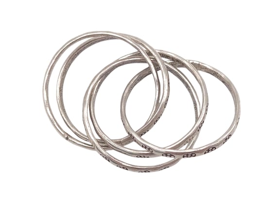 Solid 925 Sterling Silver Five Rings Interlocking… - image 5