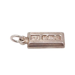 Vintage 925 Sterling Silver 1978 Sheffield Stamped Silver Ingot Charm Pendant Birth Year Bracelet Necklace Jewellery Gift
