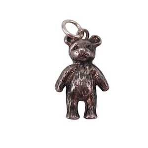 Vintage 925 Sterling Silver Teddy Bear Animal Charm Bracelet Lucky Toy Traditional Pendant Necklace Jewellery Gift