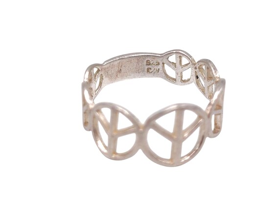 Solid 925 Sterling Silver Graduated Size Peace Si… - image 3