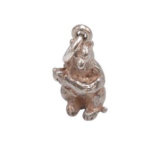 Vintage 925 Sterling Silver Bear Holding Cub Animal Charm Bracelet Lucky Traditional Pendant Necklace Jewellery Gift