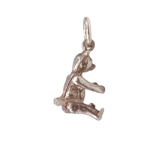 Vintage 925 Sterling Silver Sitting Bear Animal Charm Pendant Lucky Traditional Bracelet Necklace Jewellery Gift