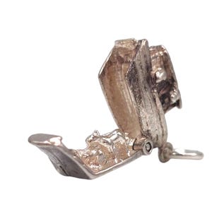 Vintage 925 Sterling Silver Opening Noah&#39;s Ark Boat Charm Pendant Animals Inside Bracelet Necklace Nautical Religious Jewellery Ocean Gift