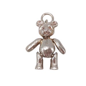 Vintage 925 Sterling Silver Articulated Moving Teddy Bear Animal Charm Pendant Lucky Toy Traditional Bracelet Necklace Jewellery Gift