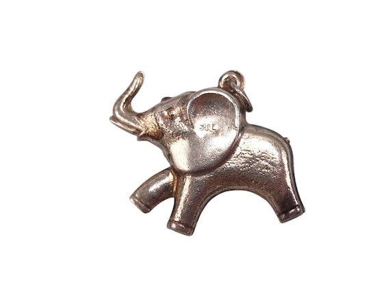 Vintage 925 Sterling Silver Puffed Elephant Dumbo Animal Charm Bracelet Traditional Pendant Necklace Jewellery Gift
