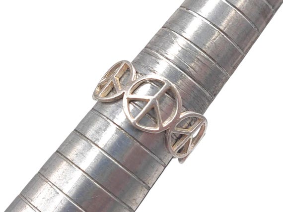 Solid 925 Sterling Silver Graduated Size Peace Si… - image 2