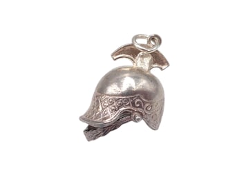 Vintage 925 sterlingzilveren Romeinse gladiatorhelm met bewegende kinband bedelarmband ketting sieraad cadeau