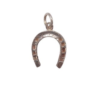 Vintage 925 Sterling Silver Lucky Horseshoe Charm Bracelet Good Luck Pendant Necklace British Jewellery Gift