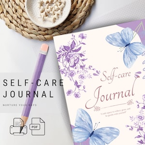 Aesthetic Digital Self-Care Journal – Minimalist Wellness and Mindfulness Planner | Gratitude, Mood Tracker, Reflections | A4, A5, US Letter