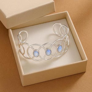 Moonstone Cuff Bangle | 925 Sterling Silver Cuff Bracelet | Handmade Jewelry | Moonstone Gemstone Jewelry Bangle | Adjustable Bangle | Gift