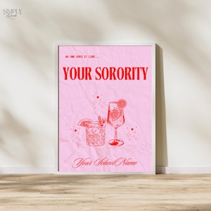 Custom Digital Sorority Prints | Bar Cart Prints | Sorority Wall Art | Cocktail Prints | Digital Prints