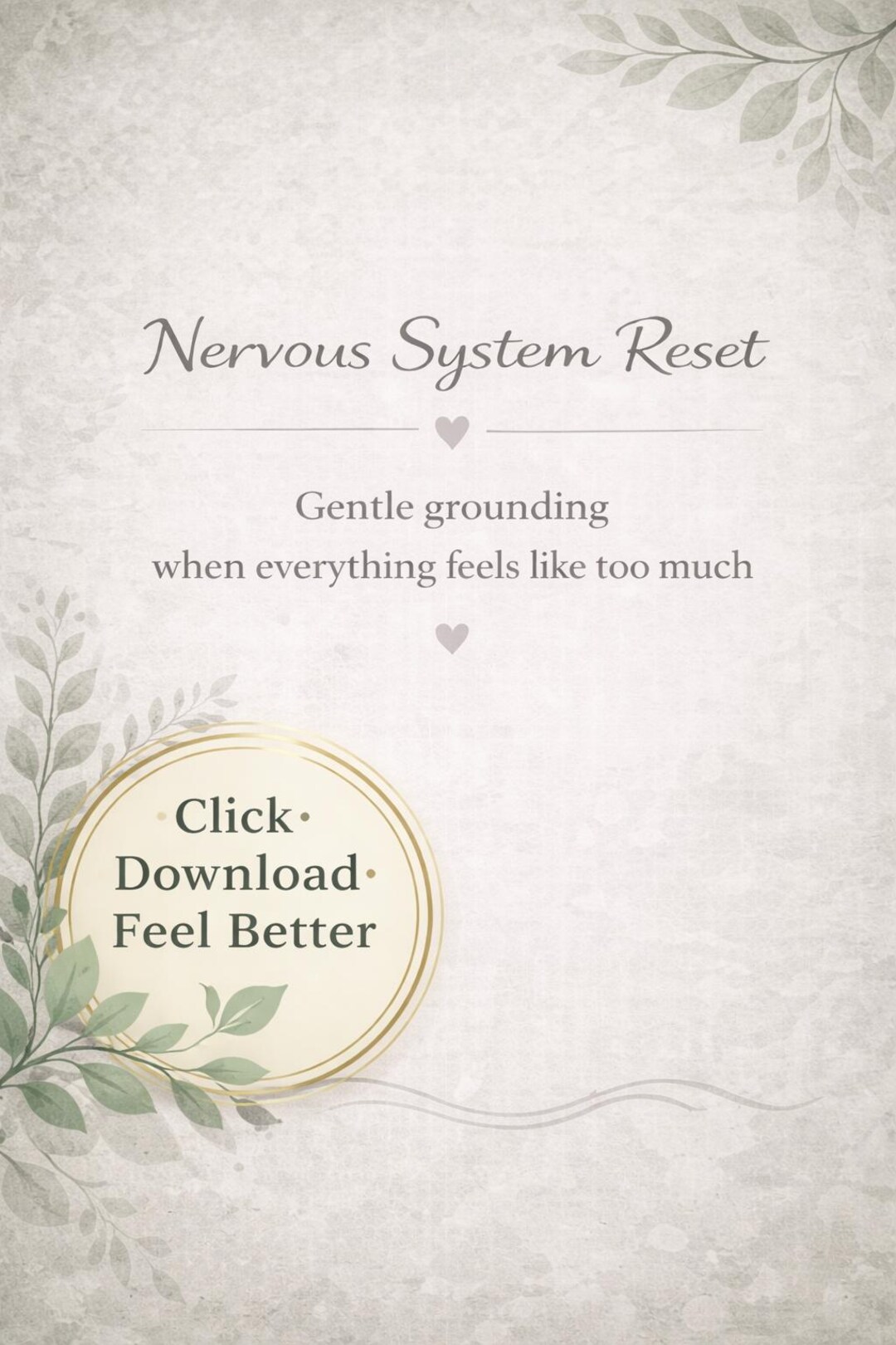 Nervous System Reset Printable Gentle Grounding Workbook Anxiety ...