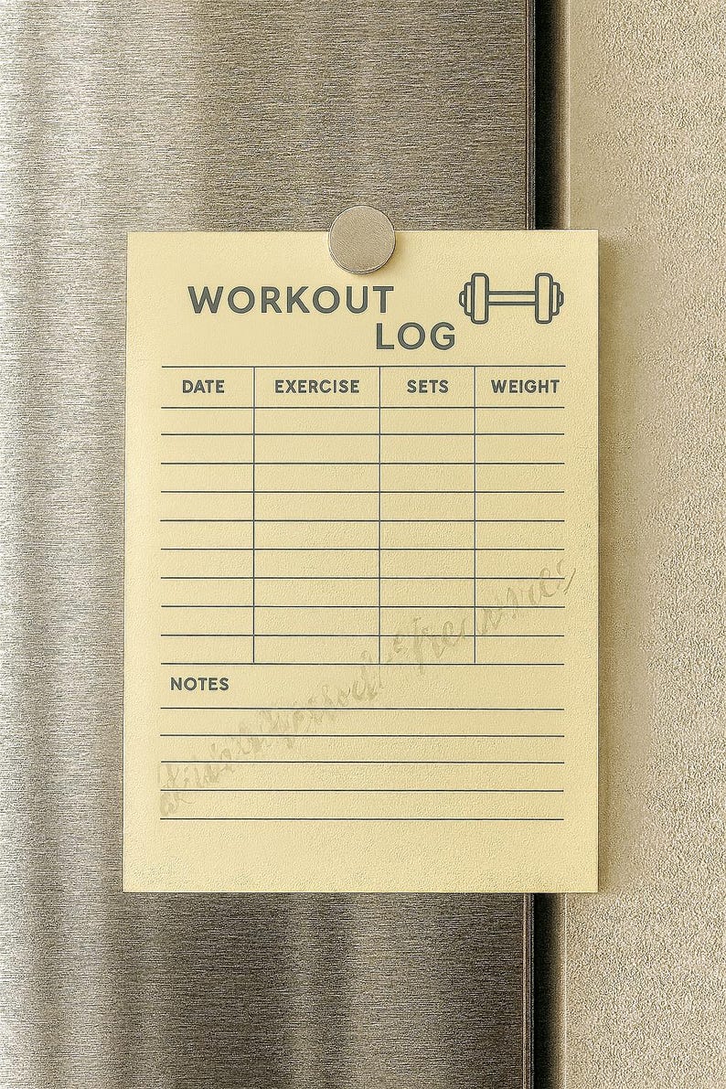 Workout Log Printable Instant Download - Etsy