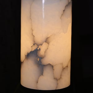 Alabaster Ceiling Light, Modern Alabaster Cylinder Pendant Light Island Lighting, Hallway Light Fixture, Minimalist  Alabaster Hanging Lamp