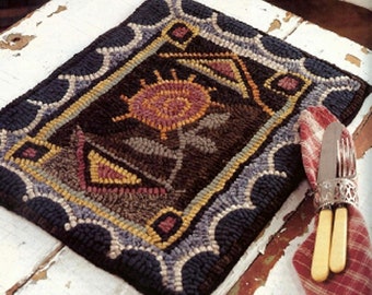 Hand-Hooked Wool Mat – 'Antique Floral' antique rug adaptation