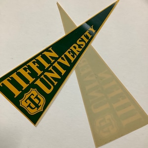Original Pennant Sticker, Tiffin University, 1930s-40s