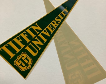 Original Pennant Sticker, Tiffin University, 1930s-40s