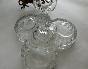 Gorgeous Cut Glass Cruet Stand, no bottles