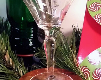 Crystal Antique Monogrammed Wine Glass, 'THS' - Perfect and Beautiful!