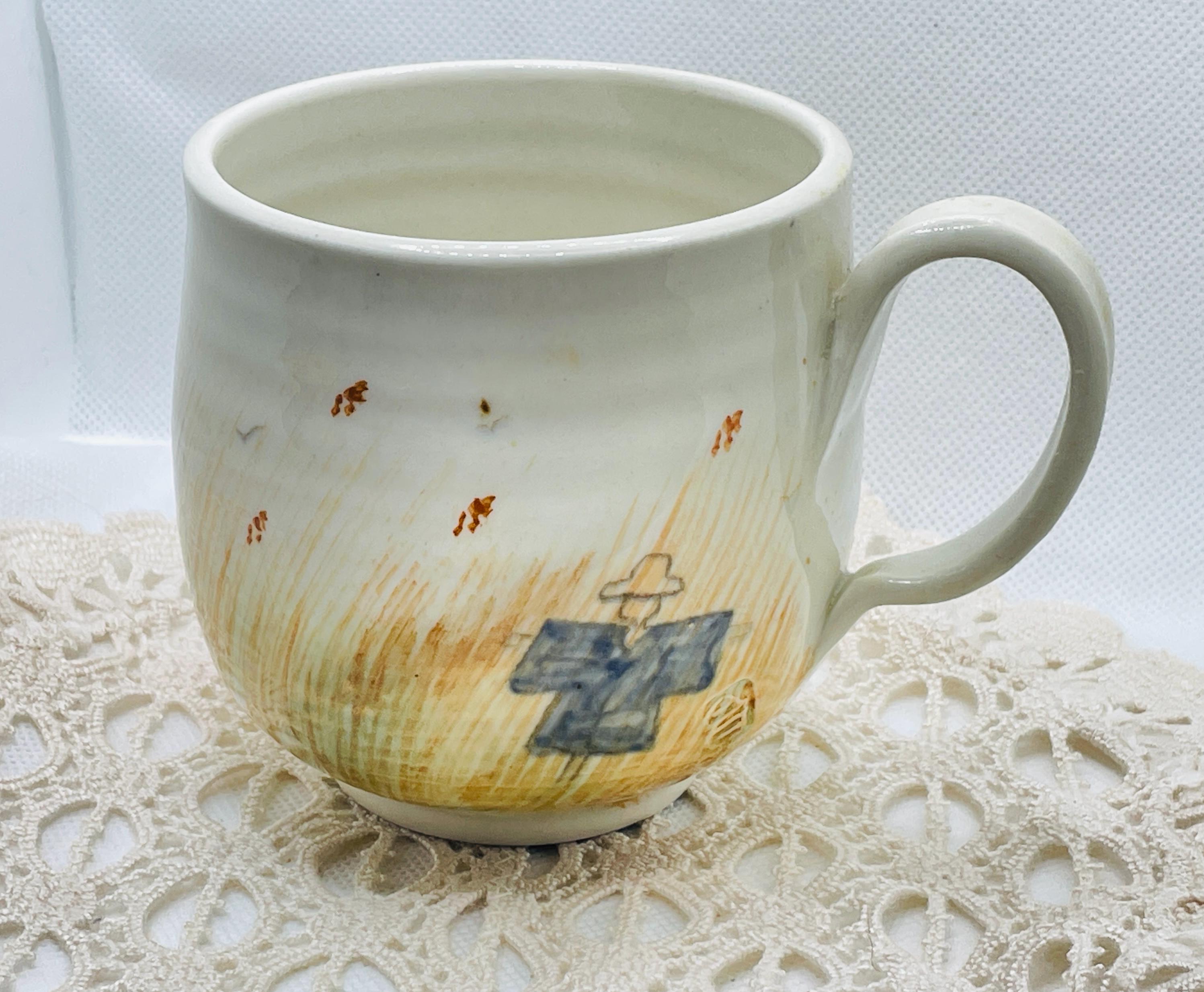 ヴィンテージの日本の陶器工房製かかし型マグカップ（蓋付き） - Etsy 日本