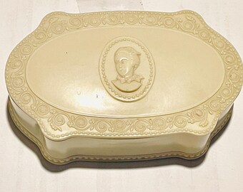 Antique Early Plastic Cameo Jewelry Box