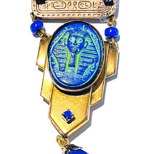 Antique Neiger Egyptian Revival Czech Glass Brooch Pin