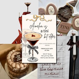 A Tini Bit Older Martini Invitation Espresso Martini 30th Birthday Cocktail Birthday Invitation Template Tini Bit Older