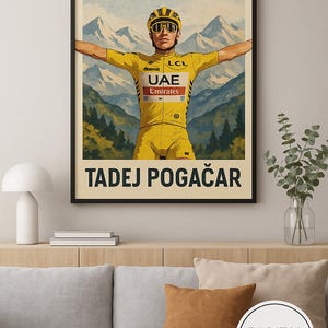 Tadej Pogačar Vintage-Style Cycling Poster (DIGITAL DOWNLOAD)