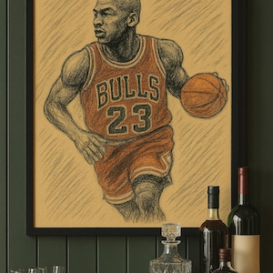 Michael Jordan Vintage-Style Basketball Poster (DIGITAL DOWNLOAD)