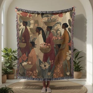 iMPeRF Astronaut Flower Woven Blanket Ｍ Astronaut Flower Throw Blanket | iMPeRF