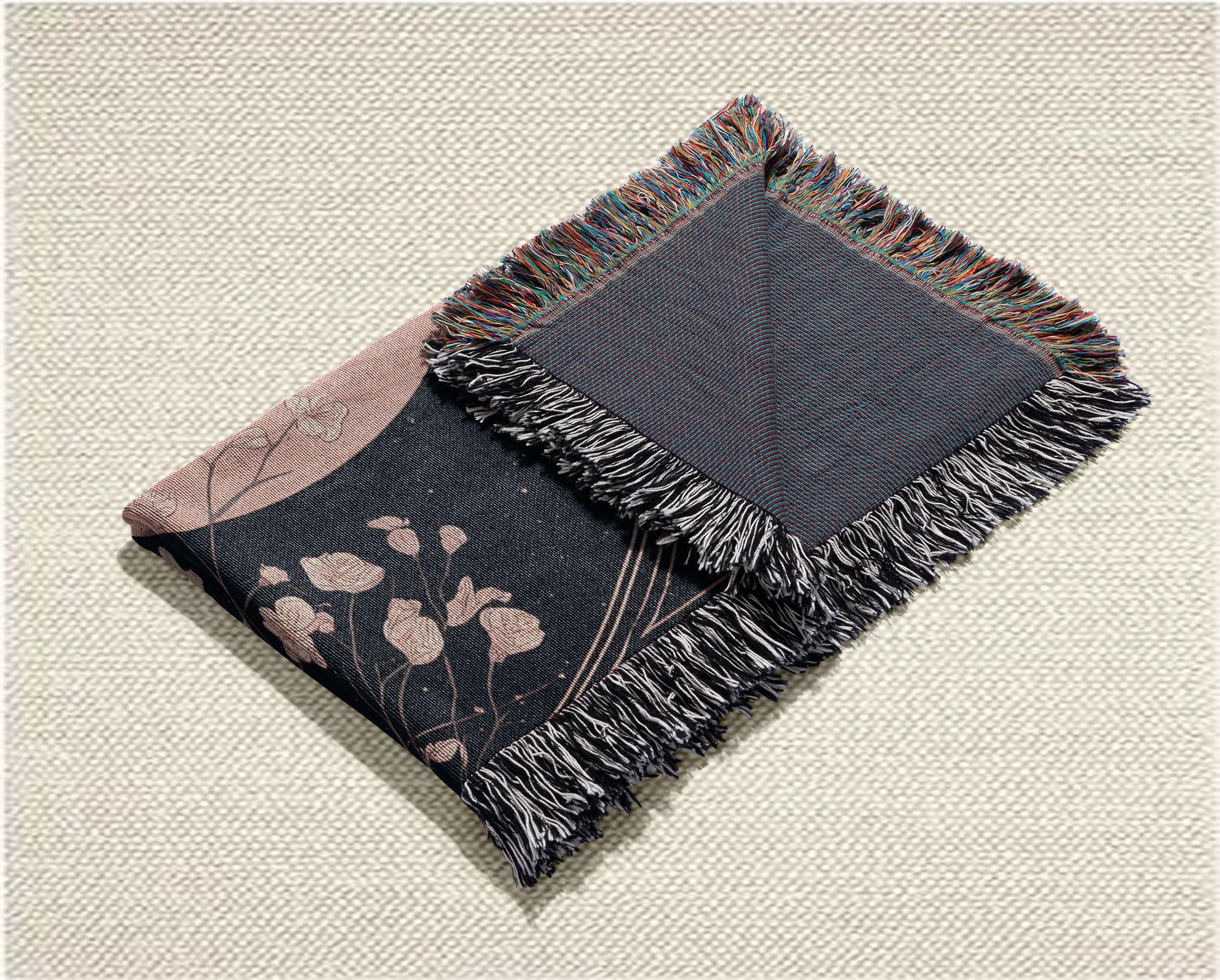 Astronaut Floral 100% Cotton Woven Blanket, Space Lover Gift