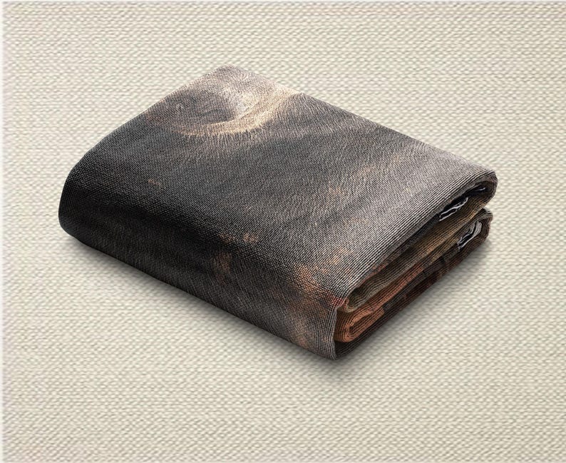 May include: Folded wallet with a detailed, textured print. The wallet features a dark, blended color scheme with shades of black, brown, and gray. The design appears to be a close-up of a textured surface.