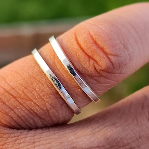Minimalist Double Band Silver Ring | Adjustable Sterling Silver Open Ring | Modern Unisex Jewelry | Dainty Stackable Gift
