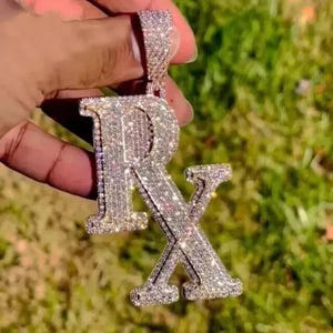 3.30 Ct Round Cut Real Moissanite Customize Letter Pendant 14K Yellow Gold Plated _ Plated  Birthday Gift
