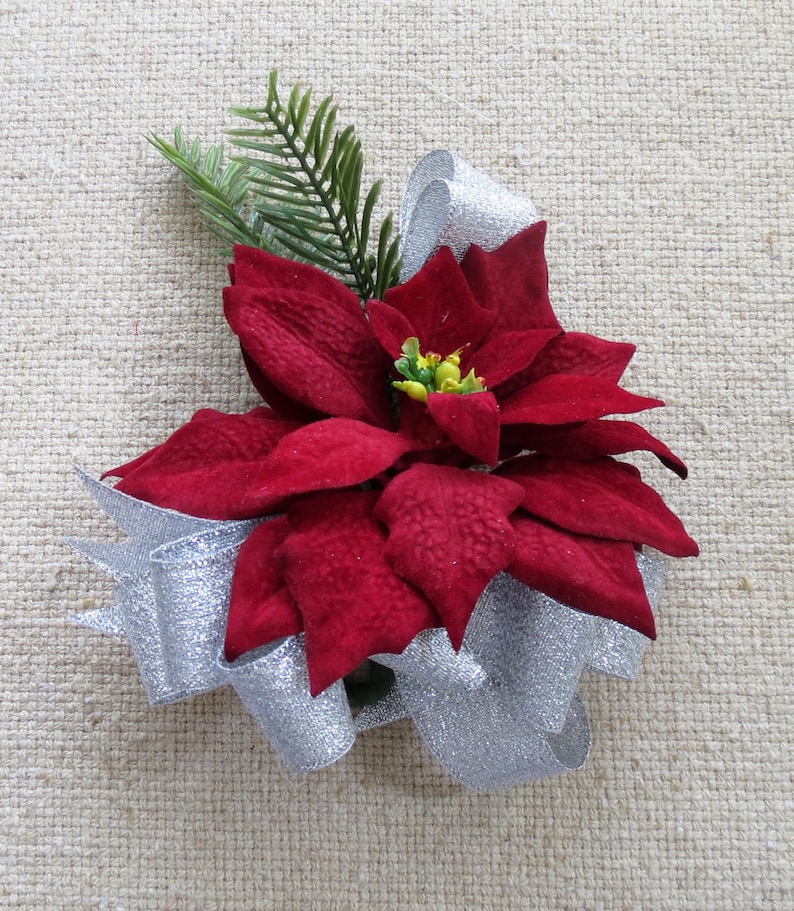 Poinsettia Corsage Christmas Corsage MADE TO ORDER Etsy
