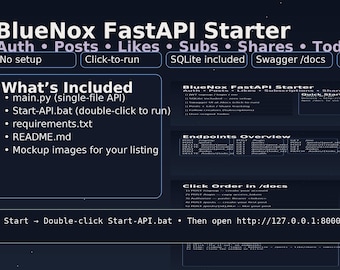 BlueNox FastAPI Starter — Auth + Likes/Subs/Shares + SQLite