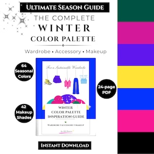 冬のカラーパレット完全ガイド - カプセルワードローブ、アクセサリー＆メイクアップガイド、パーソナルスタイリング、デジタルダウンロード