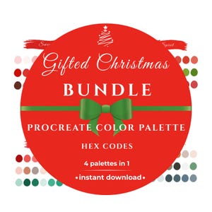 Gifted Christmas Procreate Color Palette Bundle, HEX Codes, Digital Download